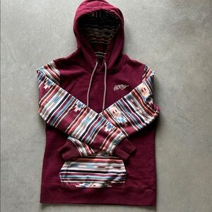 Hooey Maroon and Multicolor Hoodie